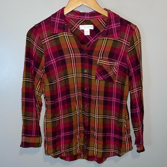Christopher & Banks Colorful Flannel shirt - Picture 1 of 3